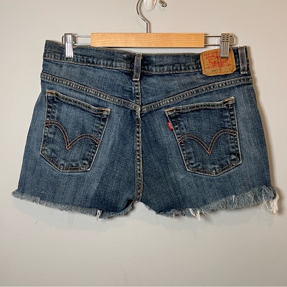 Vintage 515 Levi’s Cut-off Denim Shorts 32” W size 10 Stretch Raw Hem - Picture 3 of 7